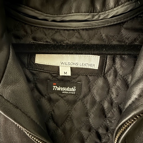 Wilson’s Black Leather Belted Jacket - Size M - Picture 16 of 16